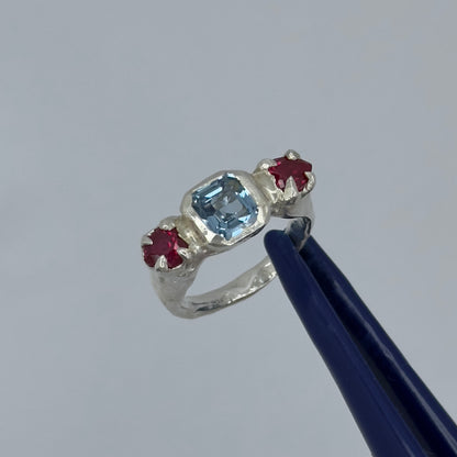 Royal Ruby Aquamarine Ring